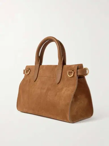 Burberry Leather-trimmed Suede Tote | Thumbnail 3 Burberry Leather-trimmed Suede Tote | Thumbnail 3