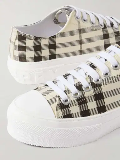 Burberry Checked Canvas Sneakers | Thumbnail 4 Burberry Checked Canvas Sneakers | Thumbnail 4
