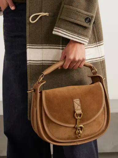 Burberry Small Leather-trimmed Suede Shoulder Bag | Thumbnail 2