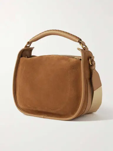 Burberry Small Leather-trimmed Suede Shoulder Bag | Thumbnail 3