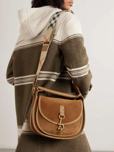 Burberry Small Leather-trimmed Suede Shoulder Bag | Thumbnail 6