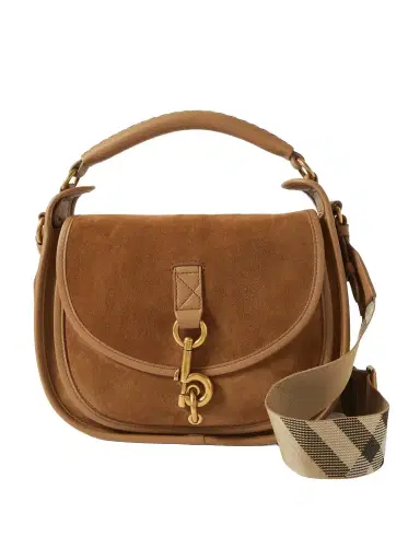 Burberry Small Leather-trimmed Suede Shoulder Bag | Thumbnail 1