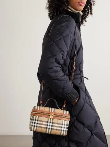 Burberry Leather-trimmed Checked Vanity Bag | Thumbnail 2 Burberry Leather-trimmed Checked Vanity Bag | Thumbnail 2