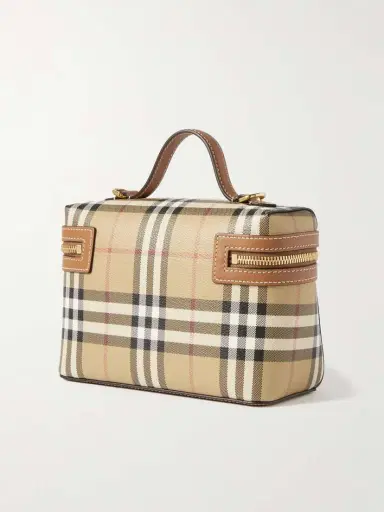 Burberry Leather-trimmed Checked Vanity Bag | Thumbnail 3 Burberry Leather-trimmed Checked Vanity Bag | Thumbnail 3