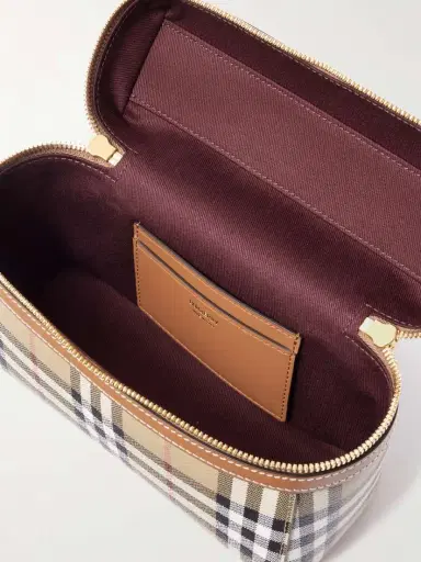 Burberry Leather-trimmed Checked Vanity Bag | Thumbnail 5 Burberry Leather-trimmed Checked Vanity Bag | Thumbnail 5