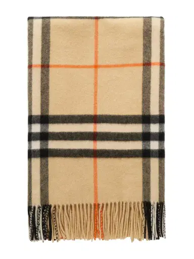 Burberry Fringed Checked Cashmere Scarf | Thumbnail 1 Burberry Fringed Checked Cashmere Scarf | Thumbnail 1