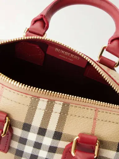 Burberry Mini Bowling Leather-trimmed Checked Tote | Thumbnail 6 Burberry Mini Bowling Leather-trimmed Checked Tote | Thumbnail 6