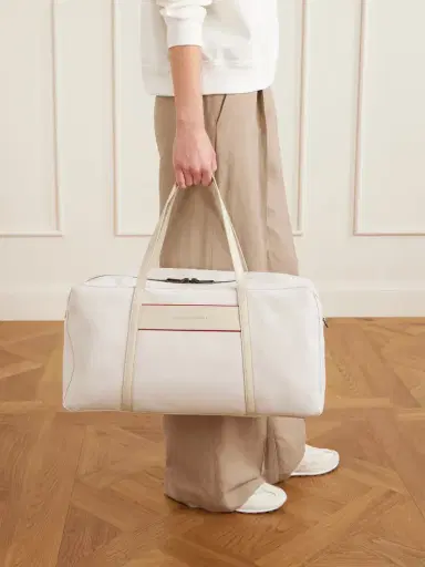 Brunello Cucinelli Leather-trimmed Canvas Tennis Bag | Thumbnail 2 Brunello Cucinelli Leather-trimmed Canvas Tennis Bag | Thumbnail 2