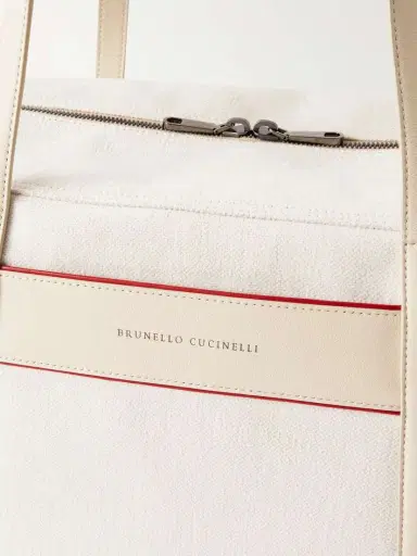 Brunello Cucinelli Leather-trimmed Canvas Tennis Bag | Thumbnail 5 Brunello Cucinelli Leather-trimmed Canvas Tennis Bag | Thumbnail 5