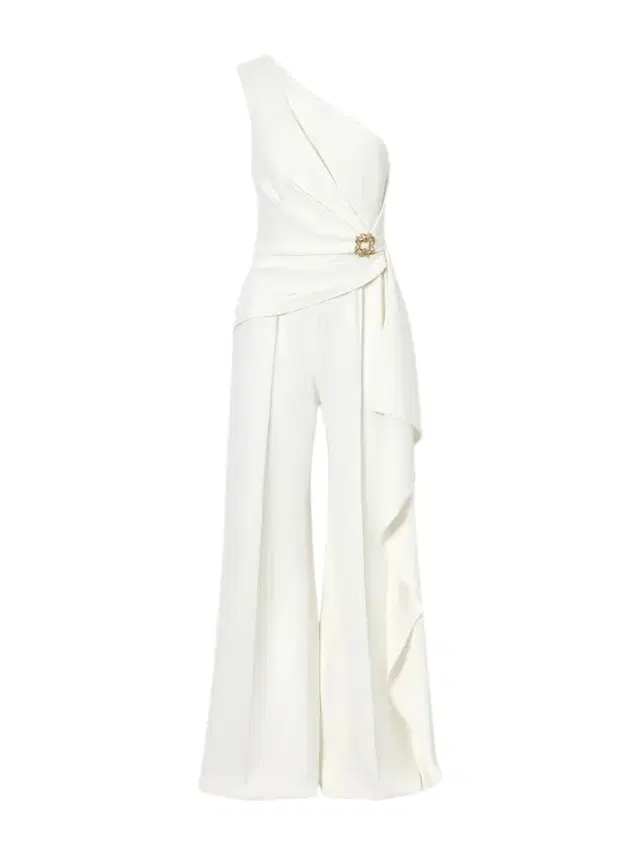 One-shoulder Embellished Cady Jumpsuit
