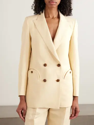Blazé Milano Savannah Everyday Double-breasted Linen And Silk-blend Blazer | Thumbnail 3 Blazé Milano Savannah Everyday Double-breasted Linen And Silk-blend Blazer | Thumbnail 3