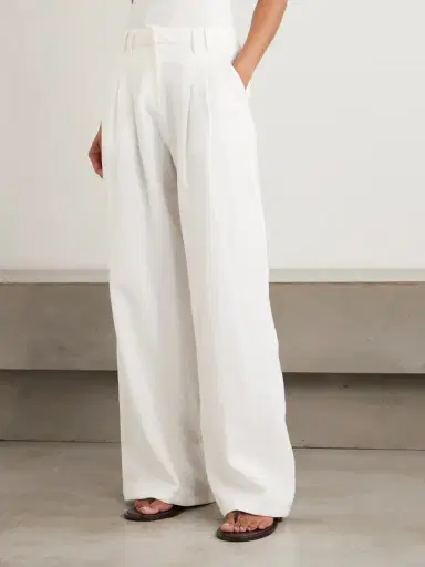 Emporio Sirenuse Annisa Pleated Ramie And Linen-blend Wide-leg Pants | Thumbnail 3 Emporio Sirenuse Annisa Pleated Ramie And Linen-blend Wide-leg Pants | Thumbnail 3