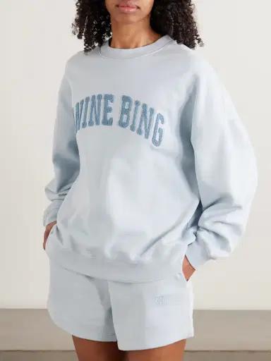 Anine Bing Miles Oversized Appliquéd Cotton-jersey Sweatshirt | Thumbnail 3 Anine Bing Miles Oversized Appliquéd Cotton-jersey Sweatshirt | Thumbnail 3