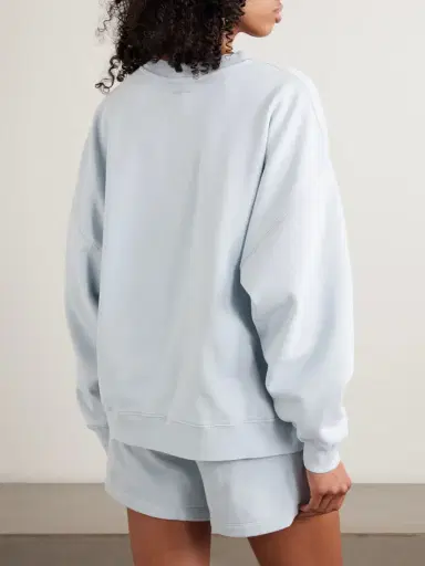 Anine Bing Miles Oversized Appliquéd Cotton-jersey Sweatshirt | Thumbnail 4 Anine Bing Miles Oversized Appliquéd Cotton-jersey Sweatshirt | Thumbnail 4