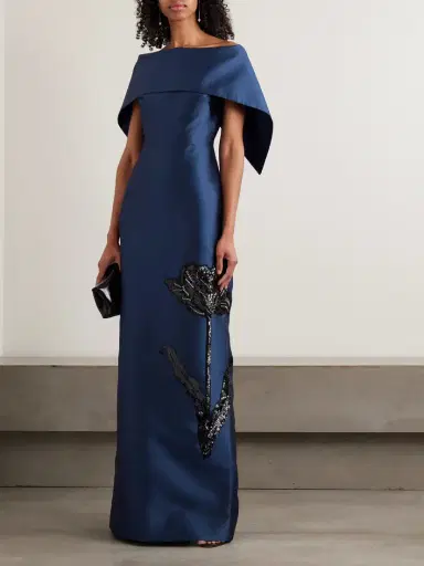 Erdem Off-the-shoulder Embellished Mikado Gown | Thumbnail 2 Erdem Off-the-shoulder Embellished Mikado Gown | Thumbnail 2