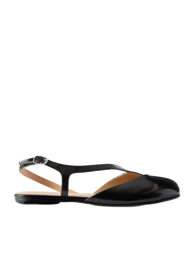 Tabi Split-toe Leather Slingback Flats