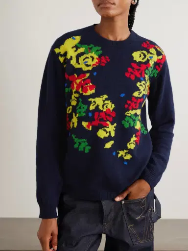 JW Anderson + Pringle Floral Intarsia-knit Cashmere Sweater | Thumbnail 3 JW Anderson + Pringle Floral Intarsia-knit Cashmere Sweater | Thumbnail 3