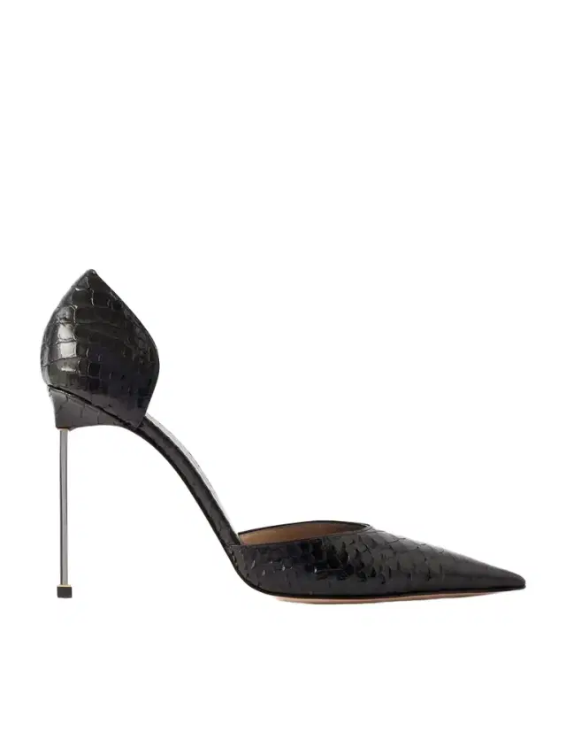 Snake-effect Leather Pumps