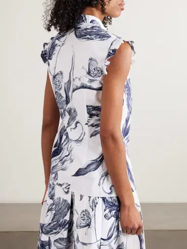Erdem Ruffled Floral-print Cotton-poplin Blouse | Thumbnail 4 Erdem Ruffled Floral-print Cotton-poplin Blouse | Thumbnail 4