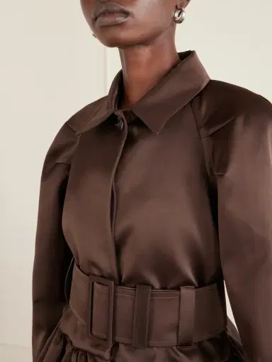 LIBEROWE Belted Cotton-blend Satin Peplum Jacket | Thumbnail 4 LIBEROWE Belted Cotton-blend Satin Peplum Jacket | Thumbnail 4