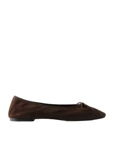 aeyde Tiby Bow-detailed Suede Ballet Flats | Thumbnail 1 aeyde Tiby Bow-detailed Suede Ballet Flats | Thumbnail 1
