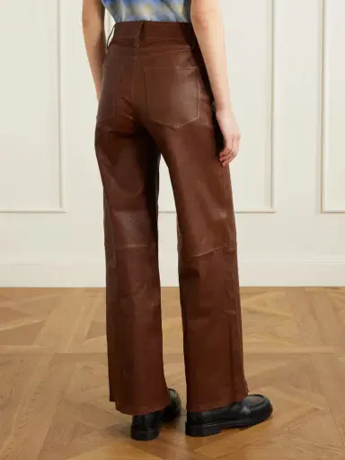 Frame Le Slim Palazzo Paneled Leather Flared Pants | Thumbnail 4