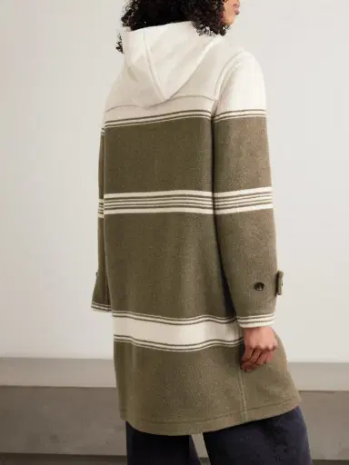 Burberry Hooded Striped Wool And Cotton-blend Coat | Thumbnail 4 Burberry Hooded Striped Wool And Cotton-blend Coat | Thumbnail 4