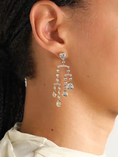 Mateo Mobile 14-karat Yellow And White Gold, Topaz And Diamond Earrings | Thumbnail 2