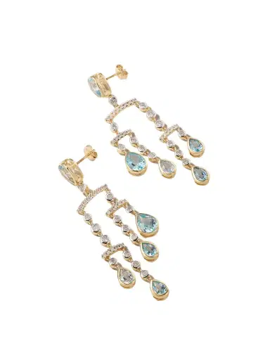 Mateo Mobile 14-karat Yellow And White Gold, Topaz And Diamond Earrings | Thumbnail 1