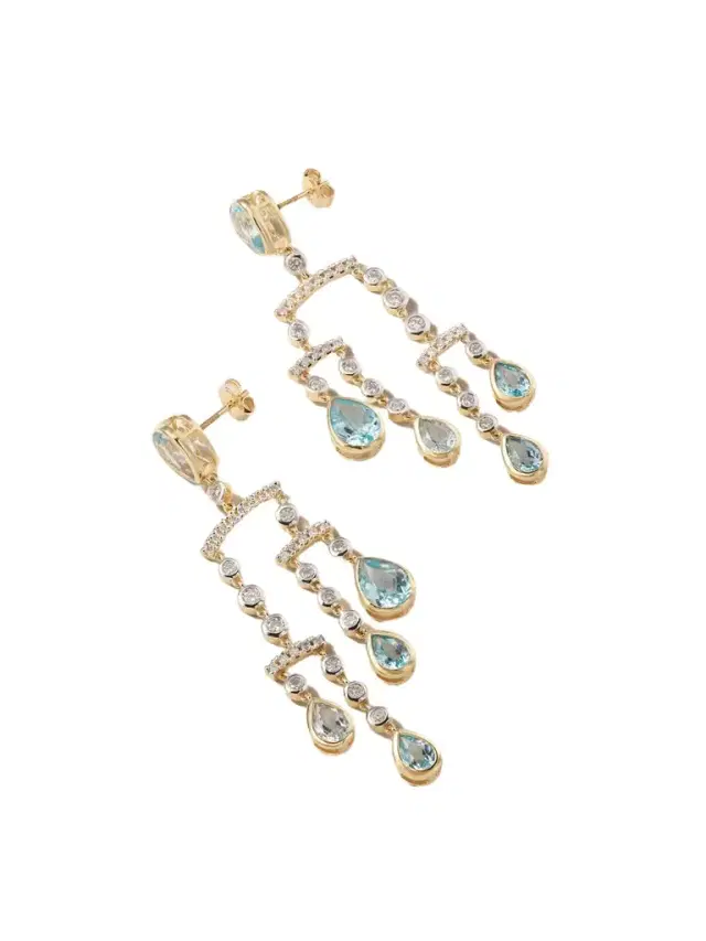 Mateo Mobile 14-karat Yellow And White Gold, Topaz And Diamond Earrings