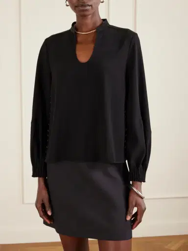 La Ligne Francine Button-detailed Crepe Blouse | Thumbnail 3