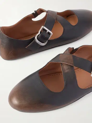 Alaïa Criss Cross Leather Ballet Flats | Thumbnail 5