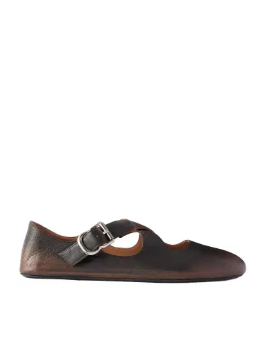 Alaïa Criss Cross Leather Ballet Flats | Thumbnail 1