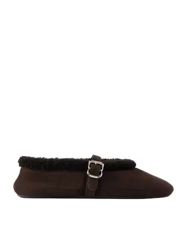 Alaïa Buckled Shearling Ballet Flats | Thumbnail 1 Alaïa Buckled Shearling Ballet Flats | Thumbnail 1