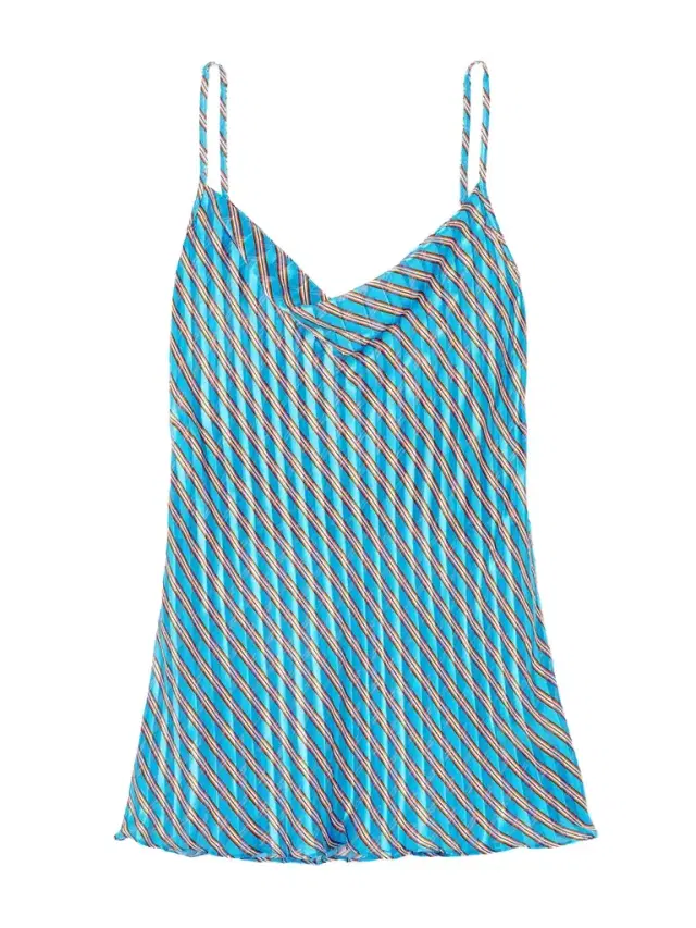 Draped Striped Devoré-satin Camisole