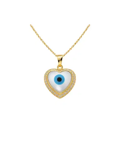 Wish Fine Jewelry 14K Gold Evil Eye Heart Pendant | Thumbnail 1