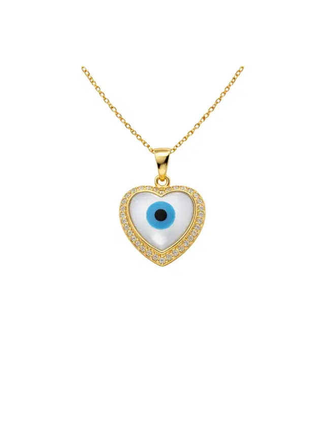 Wish Fine Jewelry 14K Gold Evil Eye Heart Pendant