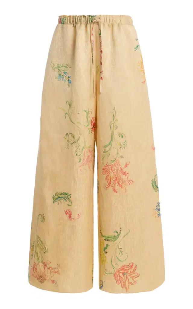 Rosie Assoulin Floral Jacquard Wide-Leg Pants