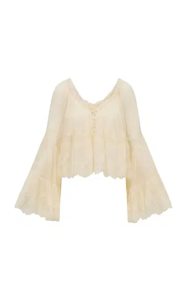 LoveShackFancy Darline Chiffon Silk Top | Thumbnail 2