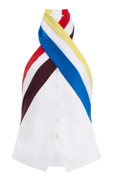 Rosie Assoulin Twisted Cotton Poplin Halter Top | Thumbnail 12