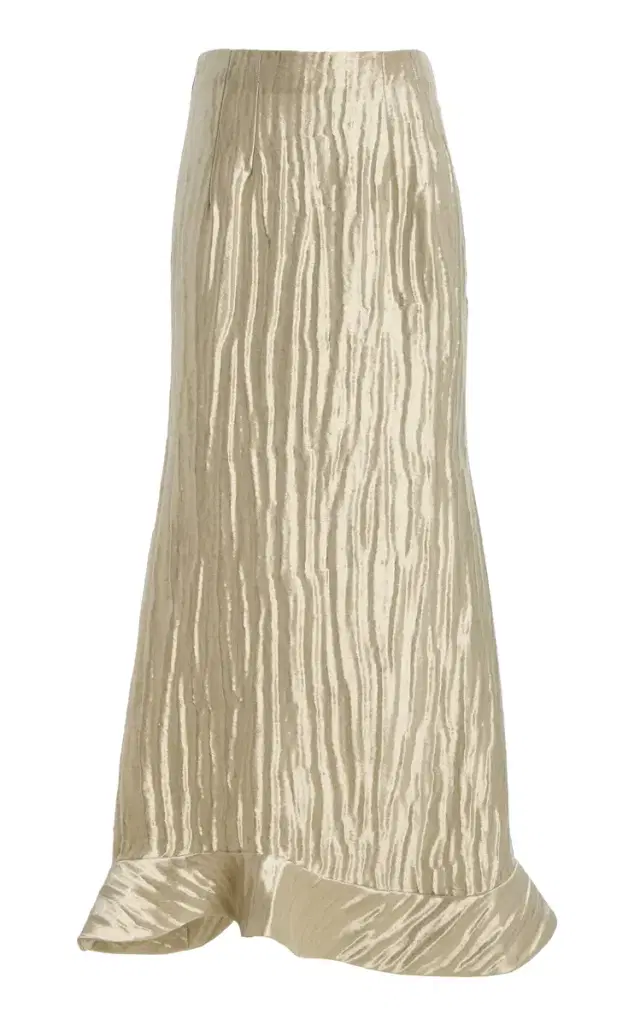 Rosie Assoulin Ride the Wave Silk-Blend Maxi Skirt