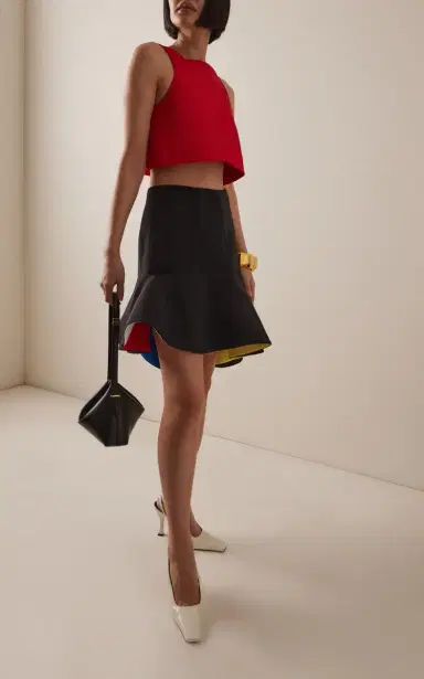 Rosie Assoulin Cotton Grosgrain Crop Top | Thumbnail 3