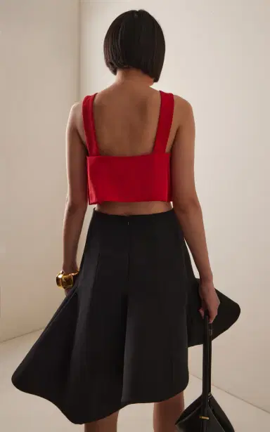 Rosie Assoulin Cotton Grosgrain Crop Top | Thumbnail 4