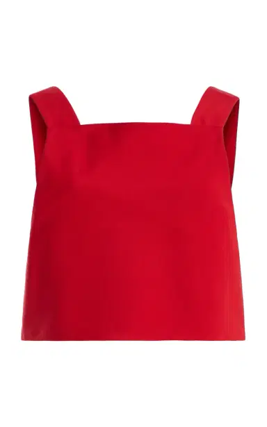 Rosie Assoulin Cotton Grosgrain Crop Top | Thumbnail 1