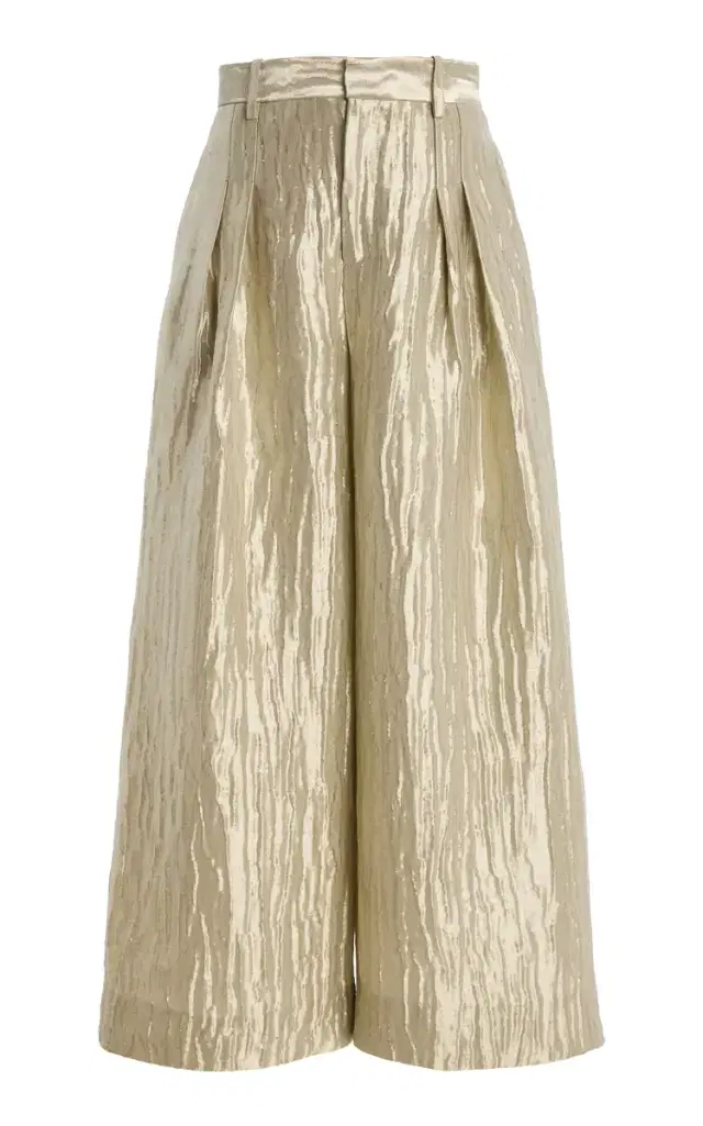 Rosie Assoulin Silver Wide Leg Pants