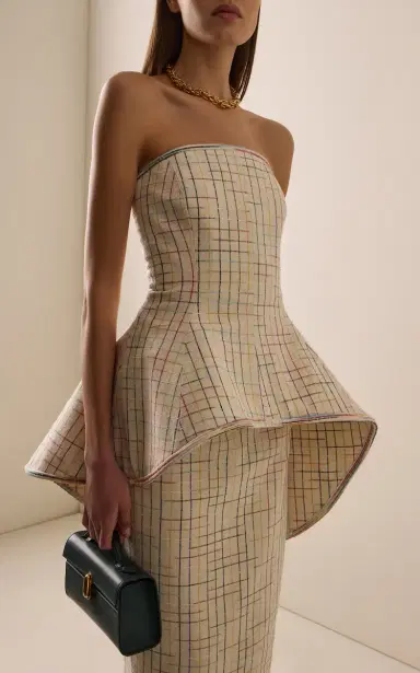 Rosie Assoulin Tilt -Whirl Checked Silk Top | Thumbnail 2 Rosie Assoulin Tilt -Whirl Checked Silk Top | Thumbnail 2