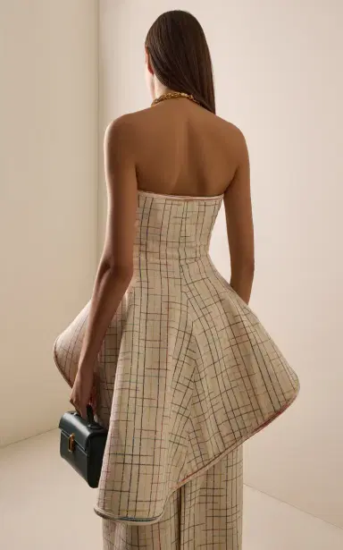 Rosie Assoulin Tilt -Whirl Checked Silk Top | Thumbnail 4 Rosie Assoulin Tilt -Whirl Checked Silk Top | Thumbnail 4