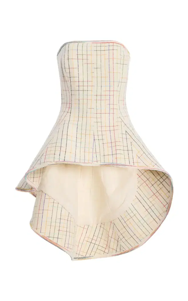 Rosie Assoulin Tilt -Whirl Checked Silk Top