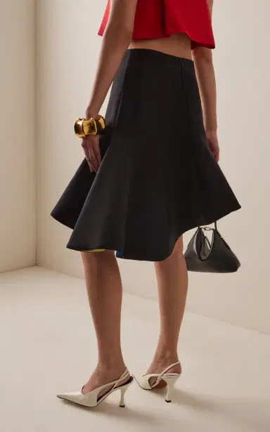 Rosie Assoulin Simon Says Peak Drama Cotton-Grosgrain Mini Skirt | Thumbnail 4