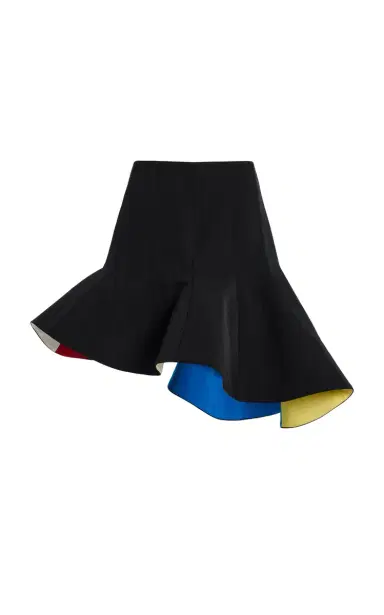Rosie Assoulin Simon Says Peak Drama Cotton-Grosgrain Mini Skirt | Thumbnail 1